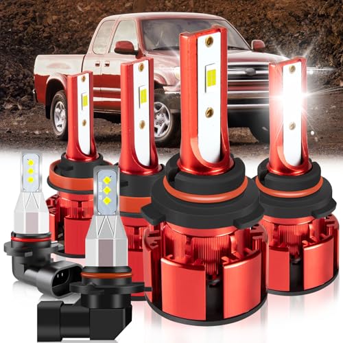 LTZXAP For Toyota Tundra 2007 2008 2009 2010 2011 2012 2013 Light Bulbs, 800% Brightness Hi and Lo Beam+Fog Light Bulbs, Superfocused Beam Mode, 6500K, 36000LM Super Bright, IP68 Waterproof, 6PCS