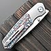 Sitivien ST271 Folding Knife, M390 Steel Blade Titanium & G10 Handle Knife with Pocket Clip for Men Women Outdoor Camping, Hiking, Survival(Blue+White+Red)