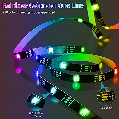 Enteenly 16.4Ft Led Strip Lights 16 Million Color Changing Dreamcolor Led Lights Diy Rainbow Colors With App And Remote Control, Music Sync, Usb Timing Led Lights For Bedroom, Party Décor… #TOP1