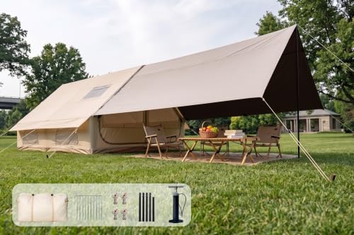 Carpa inflable para camping ziziella T033 para 8-12 personas, con toldo impermeable Oxford para 4 estaciones miniatura 1