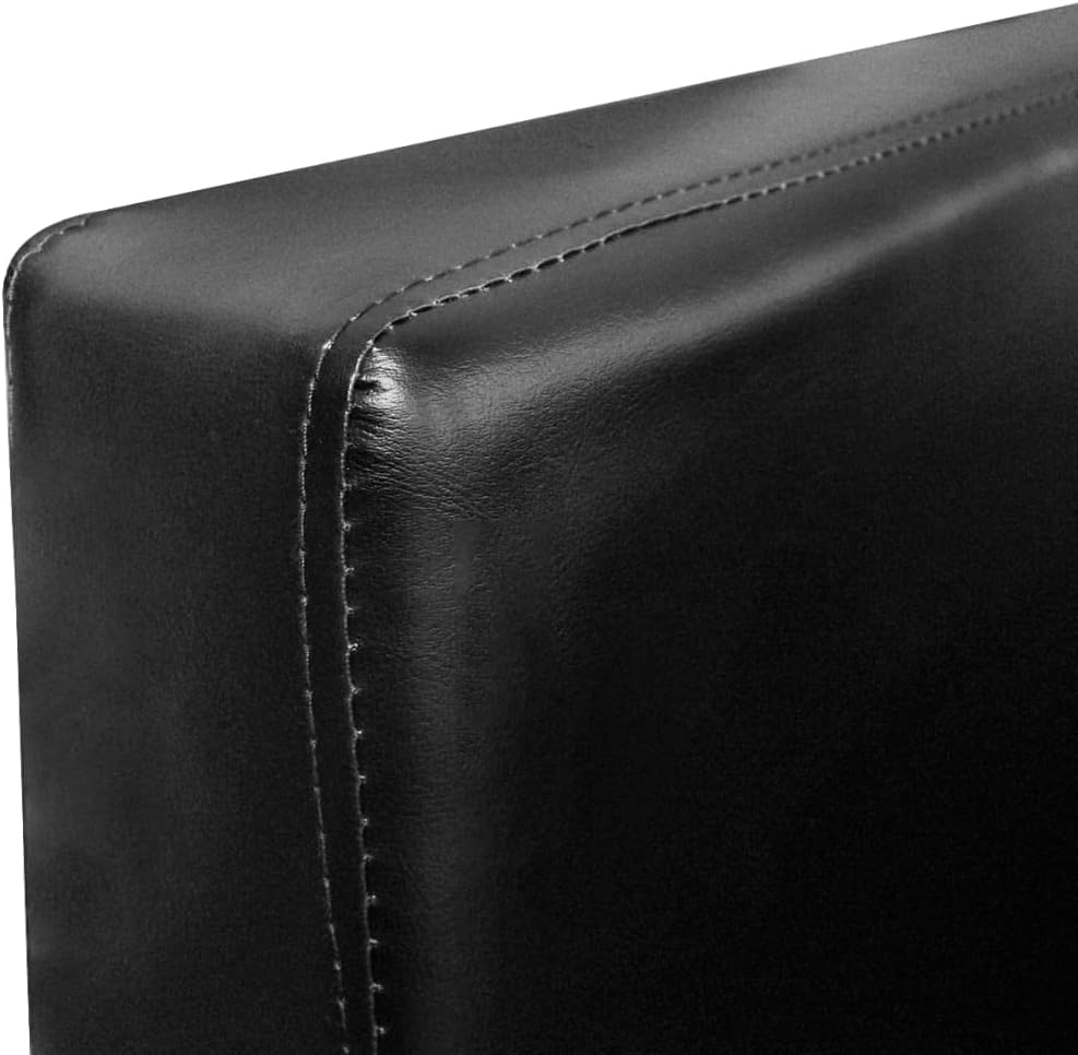 vidaXL Armchair Black Faux Leather, Chrome Steel, Wood Standard Swivel