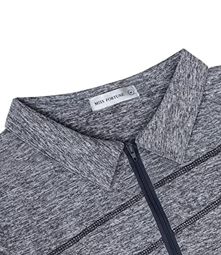 Image of MISS FORTUNE Women's Polo Shirts, Golf V-Neck Workout Tops, Moisture Wicking Ladies Golf Shirt Losse Fit for Tennis Yoga