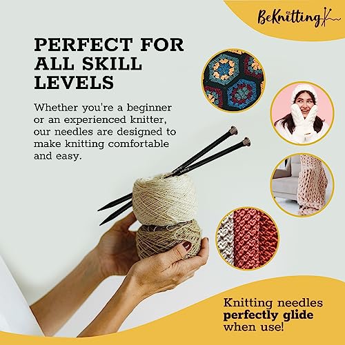 Beknitting ASNDL-00 Knitting Needles, 9Pc Aluminum Straight Set thumb #3