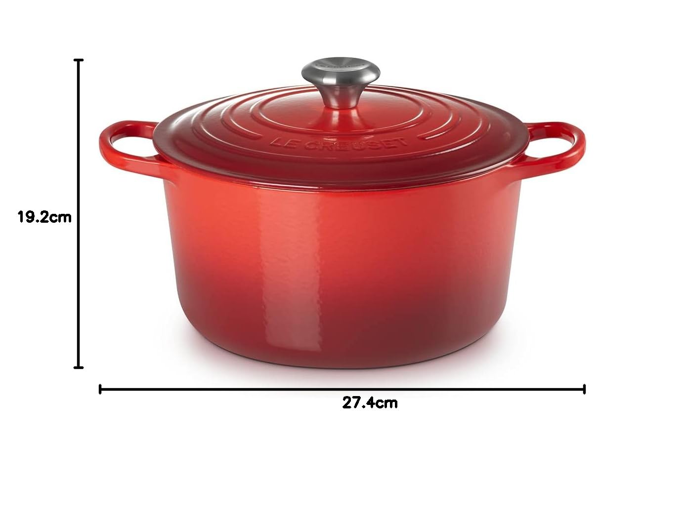 Le Creuset Evolution Cocotte Profonda Rotonda in Ghisa Vetrificata con Coperchio, 26 cm, 6.3 L, Ciliegia, 21195260602430