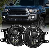VI9000 Led Fog Lights Compatible with 2016-2022 Tacoma, 2014-2022 4Runner, 2014-2019 Tundra, 2007-2014 Camry Truck, DOT Approved Driver and Passenger Side Driving fog Lamps Assembly Replacement-Black