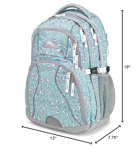 Image of High Sierra Swerve Laptop Backpack, Mint Leopard /Ash /White, 19 x 13 x 7.75-Inch