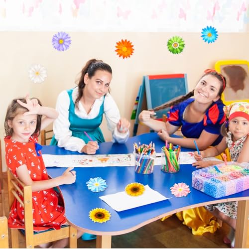 Image of Vuzvuv 63Pcs Spring Flowers Cutouts Paper with 100Pcs Glue Points for Wall Bulletin Board Decorations or Theme Party or Classroom Decor Supplies