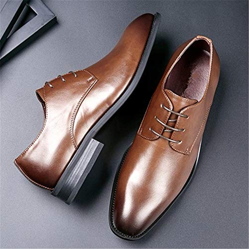 Chaussures Oxfords rétro pour hommes en cuir bruni vegan et semelle caoutchouc