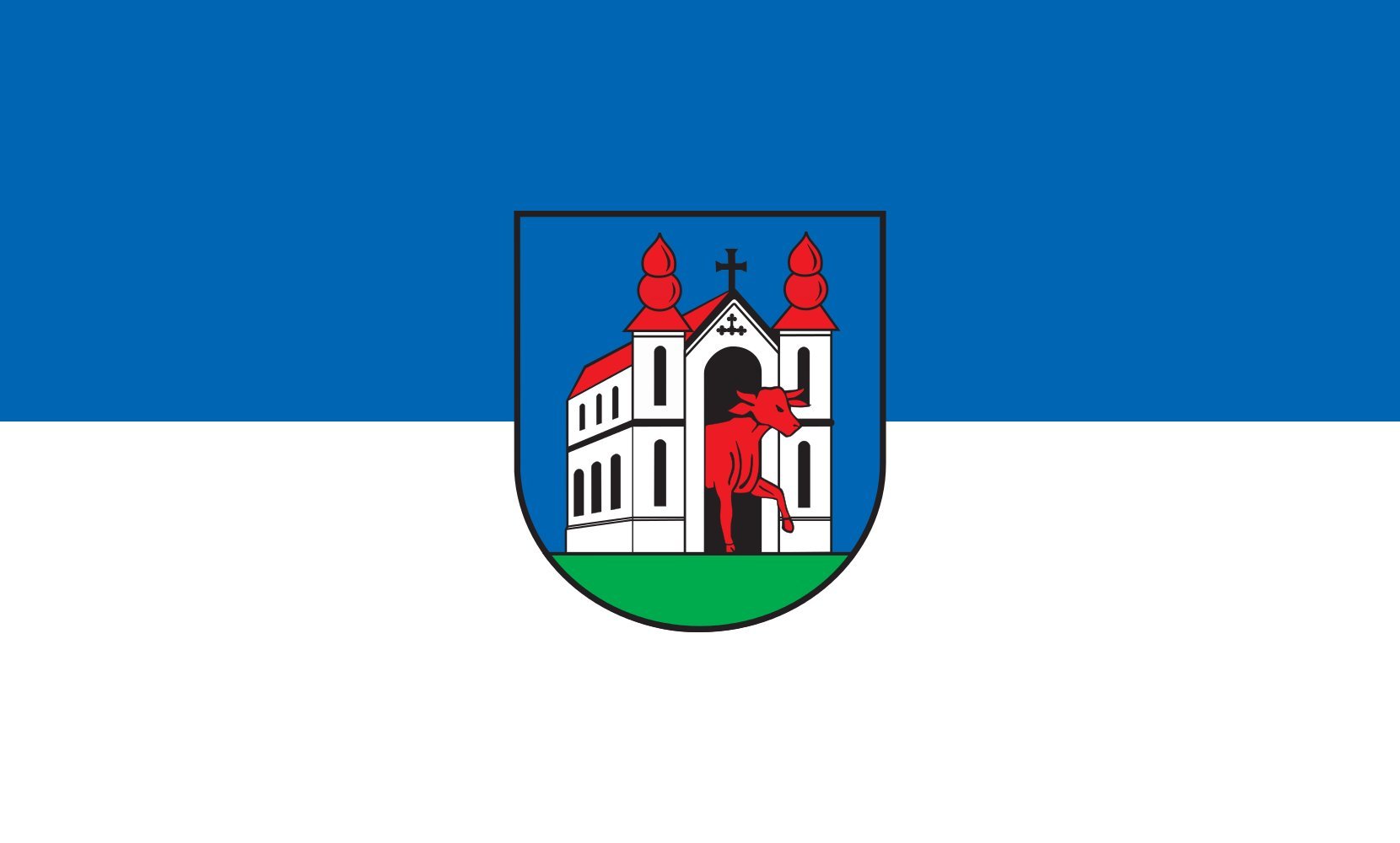 Drapeau paysage Ochsenhausen de grande taille 1.35m² pavillon extérieur horizontal