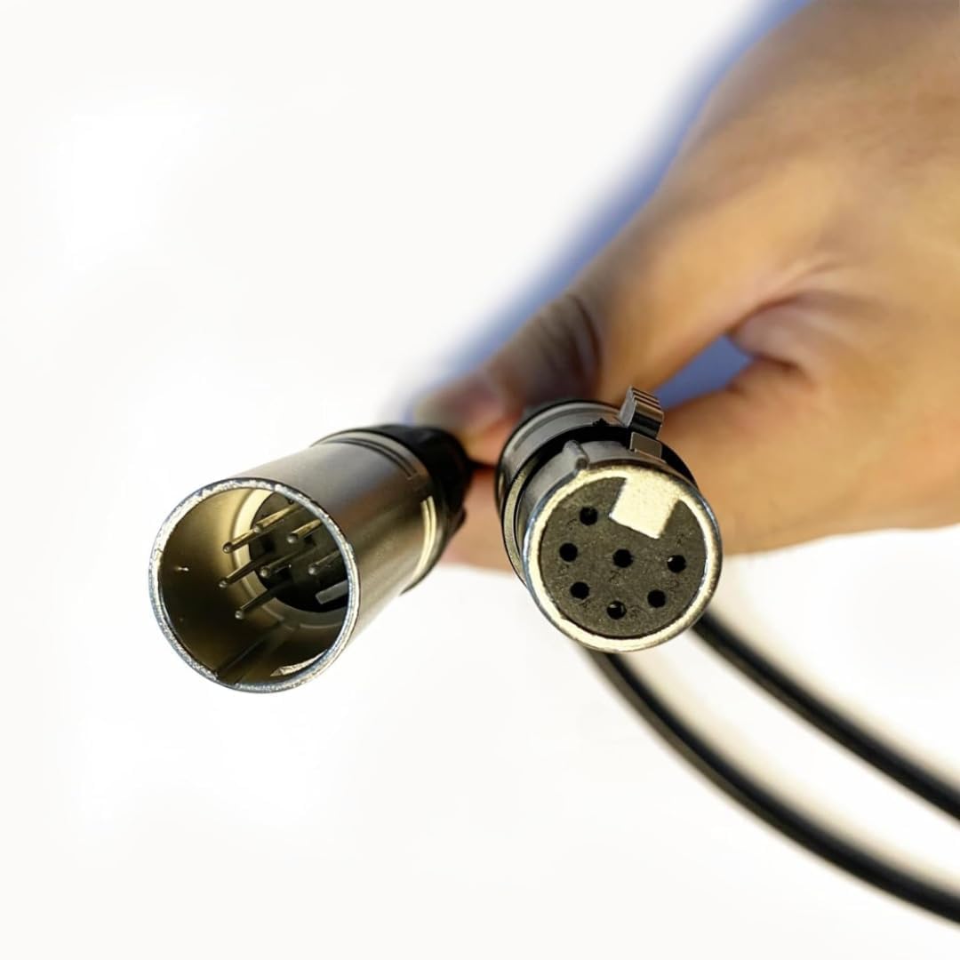 Cable de micrófono XLR de 7 pines, conector XLR, cable de audio equilibrado macho a hembra, cable de tubo para micrófono e interfaz de audio compatible con todos los micrófonos de tubo (5