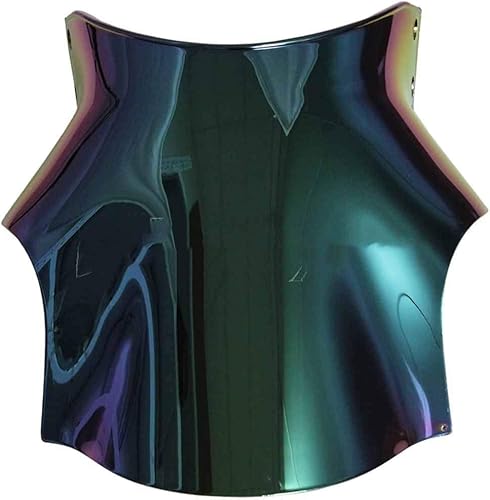 Miniatura 5 de Motorcycle Windshield Motorcycle Windshield Windscreen Round Lights Street Bike Glass As Compatible with Kawasaki Suzuki Smoke Iridium (Color  Clear