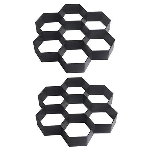 Moldes hexagonales para pavimento, 2 piezas reutilizables para caminos, pavimentadora de cemento, ladrillo, jardín, patio, césped, camino, pavimento