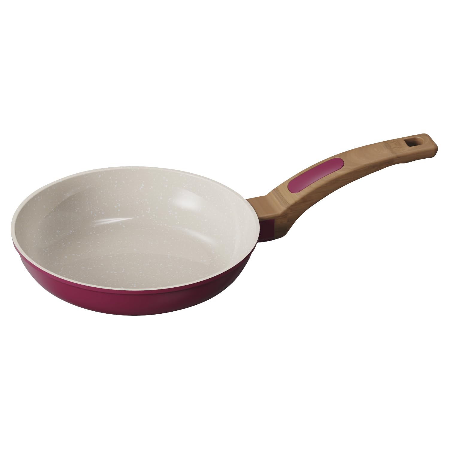 Cooksmart Signature 20cm Frying Pan – Cast Aluminium Non-Stick | PFOA & PFAS Free | Free Felt Pan Protector | Induction, Gas & Electric Hob Compatible | Dishwasher Safe (Raspberry)