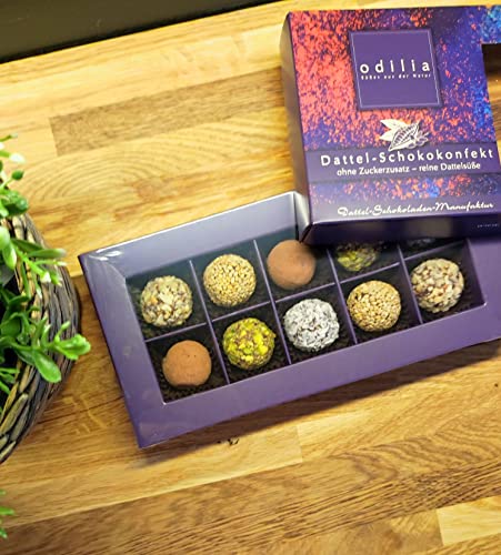 Bio Dattel-Schokokonfekt - Ohne Zusatz von raffiniertem Zucker & Ohne Palmöl - Vegan - Gluten- und laktosefrei I Ohne Konservierungsstoffe