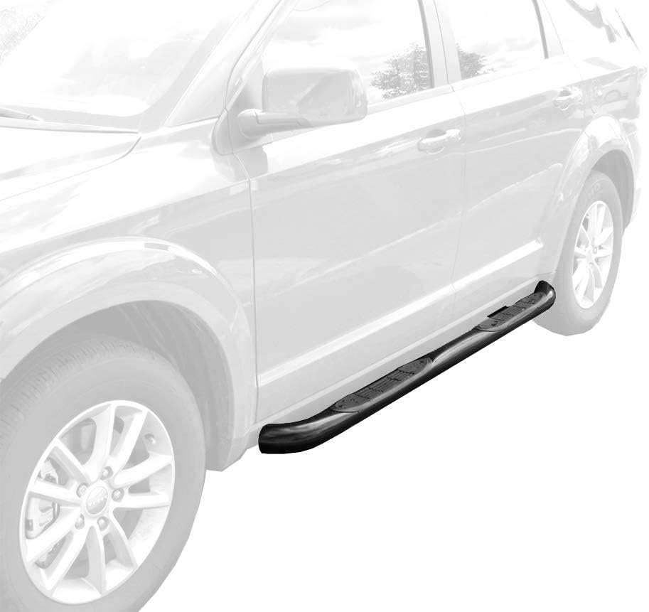 MaxMate Compatible with 2009-2020 Dodge Journey Black 3" Side Step Rails Nerf Bars Running Boards (2pcs with Mounting Bracket Kit) | WBD38108