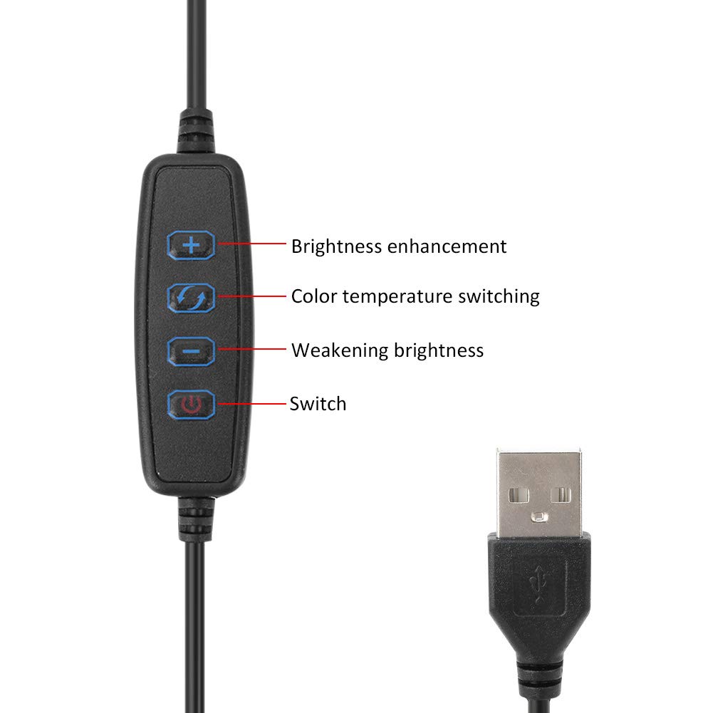 Cocoarm Lampka pierścieniowa LED, 10 cali, przyciemniana pierścieniowa do selfie, USB, LED, statyw do YouTube, fotografii wideo, make-upu, portretów, vlogów, selfie