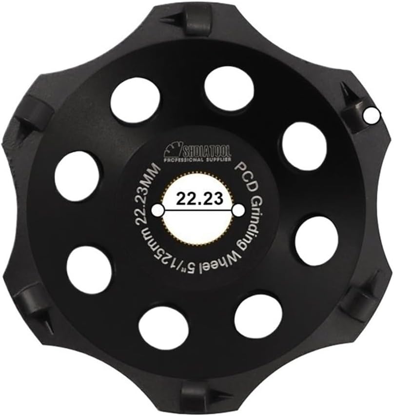 Compatible for SHDIATOOL 1pc 4.5inch 5inch Diamond Cup Wheel PCD Grinding Wheel Polycrystalline Removing Epoxy Coating Glue Concrete 115/125mm(5inch HEX PCD)