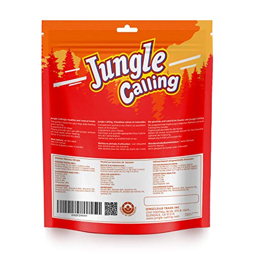 Jungle Calling Healthy Treats For Dogs, Chicken Wrapped Banana For Small & Medium Dogs Treats, Low Fat Puppy Training Treats, 11 Oz #TOP7