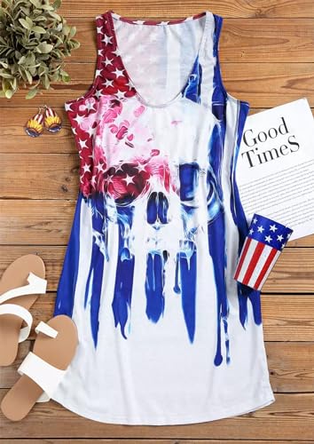 Image of Live Simple Coconut Tree Sleeveless Mini Dress Summer Beach Mini Dress Women's Summer Casual Sexy V Neck Mini Tank Dress