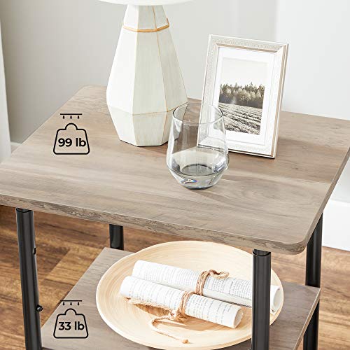 Vasagle Industrial Printer Stand, 3-Tier Machine Cart With Wheels And Adjustable Table Top, Heavy Duty Storage Rack For Office And Home, Greige And Black Uops003B02 #TOP5