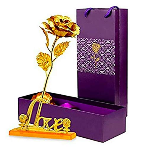 A One Creations Artificial Rose Flower (Golden)