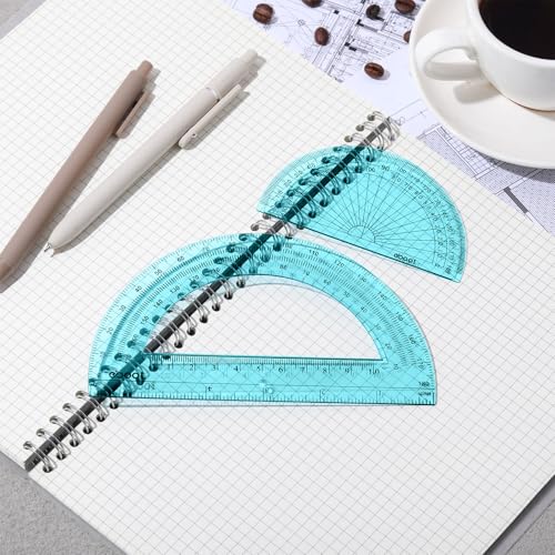 image for EBOOT 2 Pcs Plastic Protractor Clear 180 Degrees Transparent Protracto