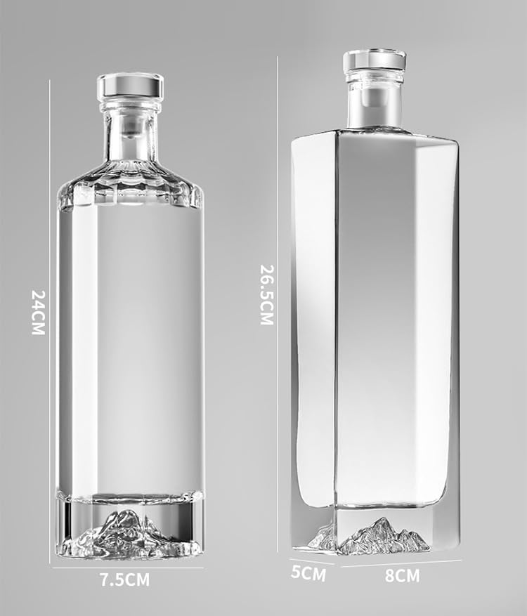 Amazon｜空き瓶 無鉛ガラス瓶 四角いボトル 丸瓶 保存瓶 ワインボトル