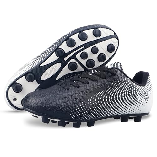 Image of Vizari Stealth Firm Ground Soccer Cleats - Lightweight, Sturdy, Comfortable for Kids and Youth - Excellent Traction, Cushioned Heel, Anti-Stretch Lining - Ideal for Boys and Girls