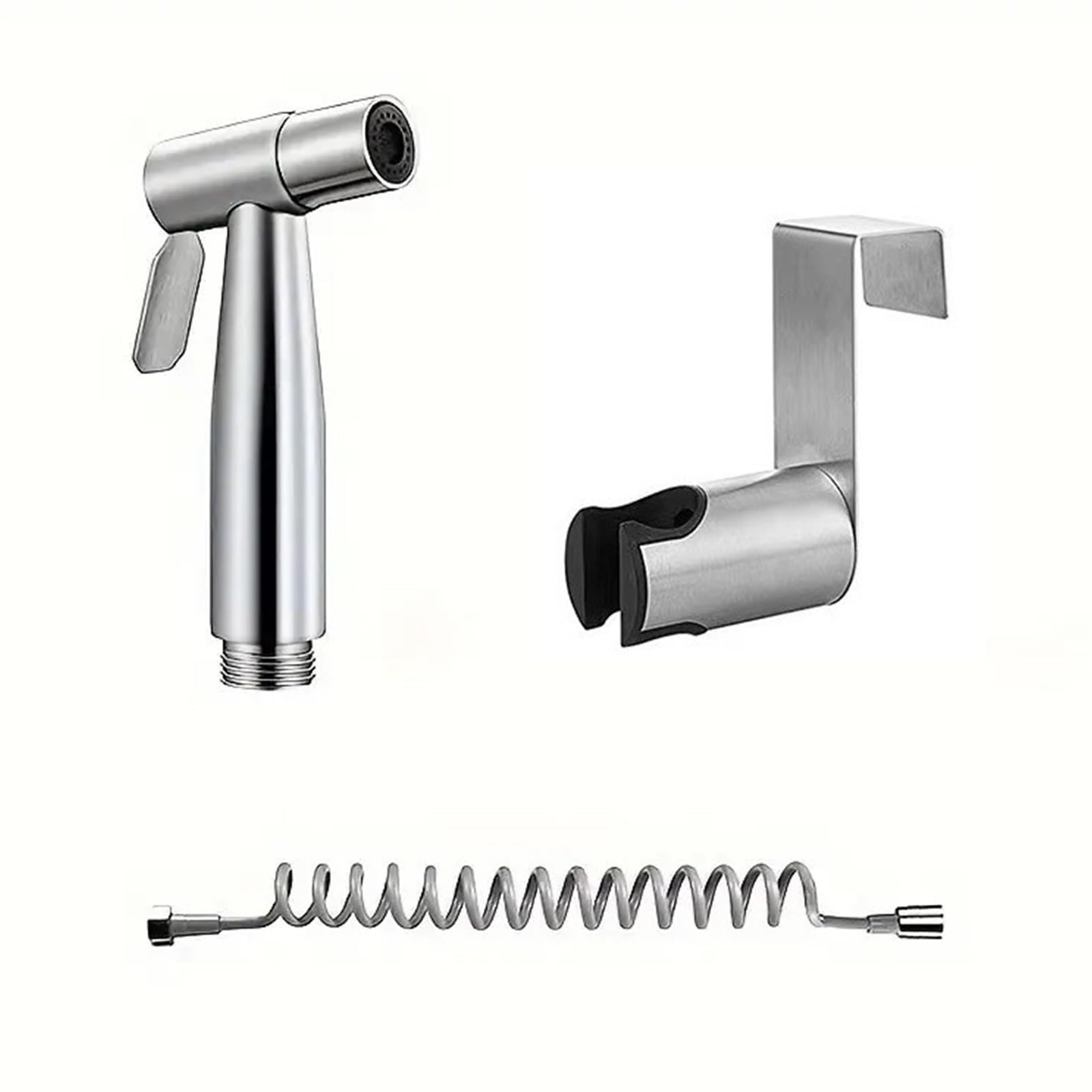 CHENGZI Stainless Steel Toilet Flusher Gun High Booster, Silver