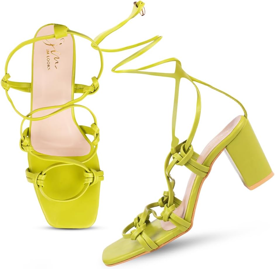 JM LOOKSFashion Lace-Up High-Top Block Heel For Women & Girls GD-101-X