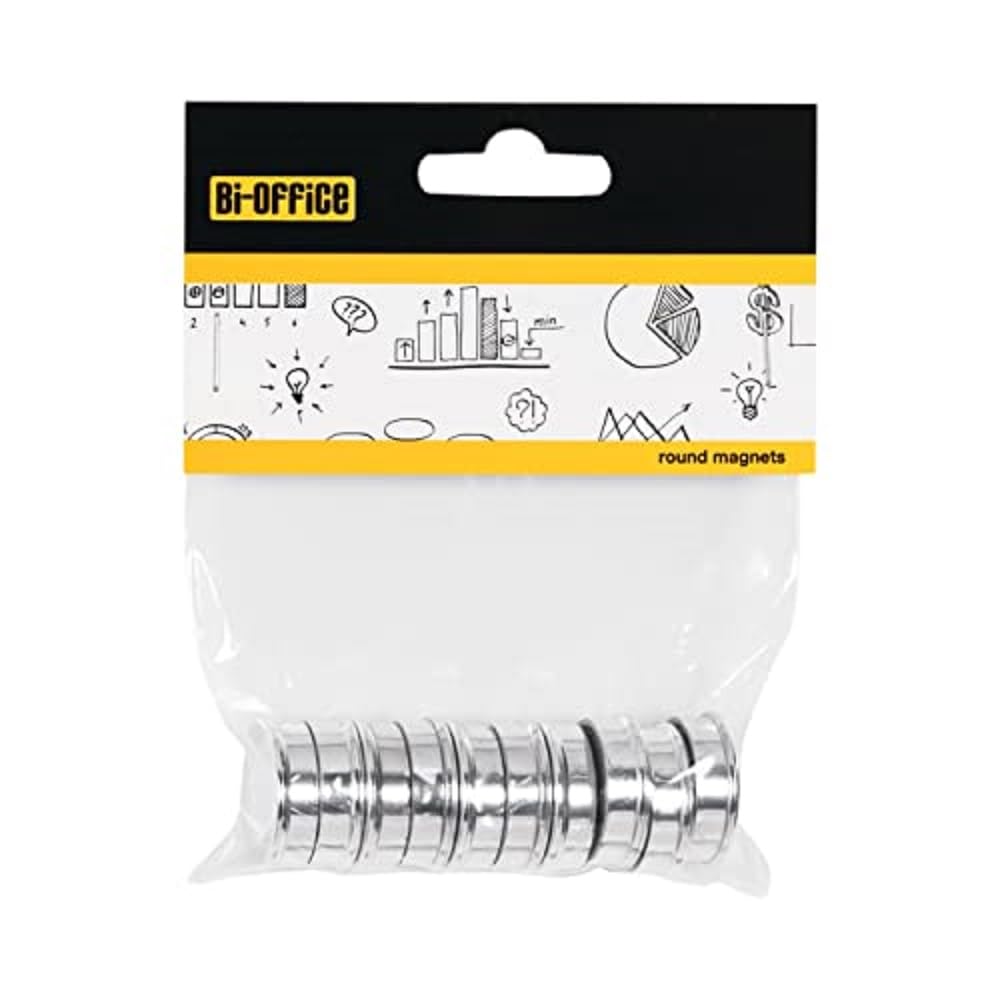 8 magneti al neodimio argento da 30 x 3 mm, 8 kg, extra forti, magneti per lavagne magnetiche, magneti per frigorifero, terre rare con adesivo biadesivo