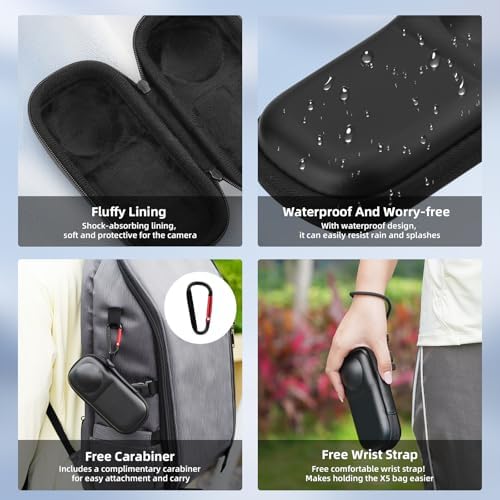 Insta 360 X5 Case Bag + Silicone Lens Cap + 2 Pack