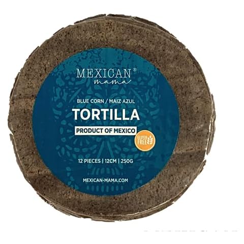 100% Blue Corn Tortillas 12cm Taco Size Tortillas 750g (3 x 250g per Pack) Gluten Free/ no Colorant Added Cover