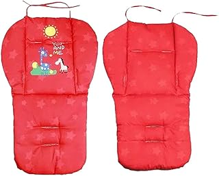 YUENA CARE Colchoneta Universal para Silla de Paseo Cochecito Bebe Niño, Cojín Reductor Infantil de Algodón para Asiento Engrosado Cómodo Rojo