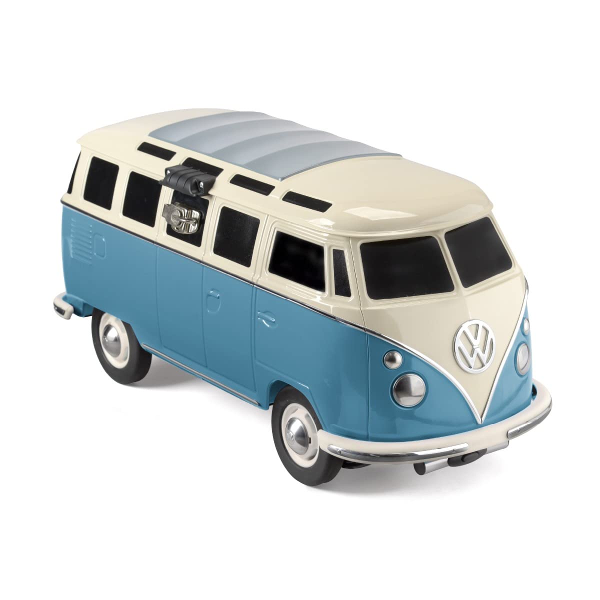 Volkswagen Cool Box Rolling Cooler with Wheels and Handle -27 Quart Hard Portable Ice Chest Wagon with Secure Lock - VW Blue