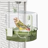 YOOSO WING Automatic Bird Baths for Cage – Indoor Parakeet Bath with Pump, Bird Shower with 2 Modes Running Water, Bird Cage Accessory for Pet Birds Conure Budgies Cockatiels Lovebird(Green)