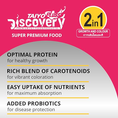 Image of Taiyo Pluss Discovery Pink Fish Food - 1 kg (1000 g) (New Formula) + Siphon Pump Free | Highly Nutritious Premium 2-in-1 Optimum Formula | Aquarium Gravel Cleaner & Fish Tank Water Changer