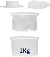 Forma Completa Redonda 1Kg Para Produção de Queijos Minas Padrão Parmesão + Prensador Dessorador e Tela