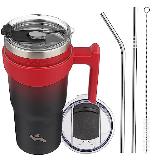 Image of Konokyo 20 oz Tumbler with Handle and Straw, Insulated Travel Mug