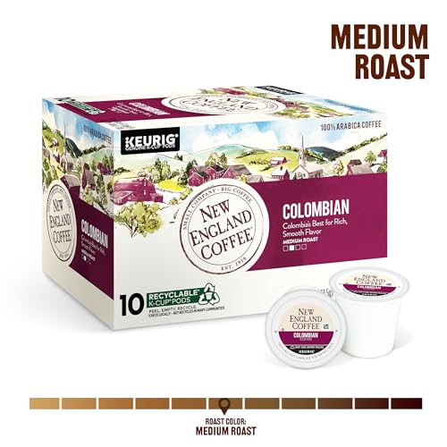 Image of New England Coffee Single Serve Pods, Colombian Supremo Medium Roast 10 Count (Pack of 6)