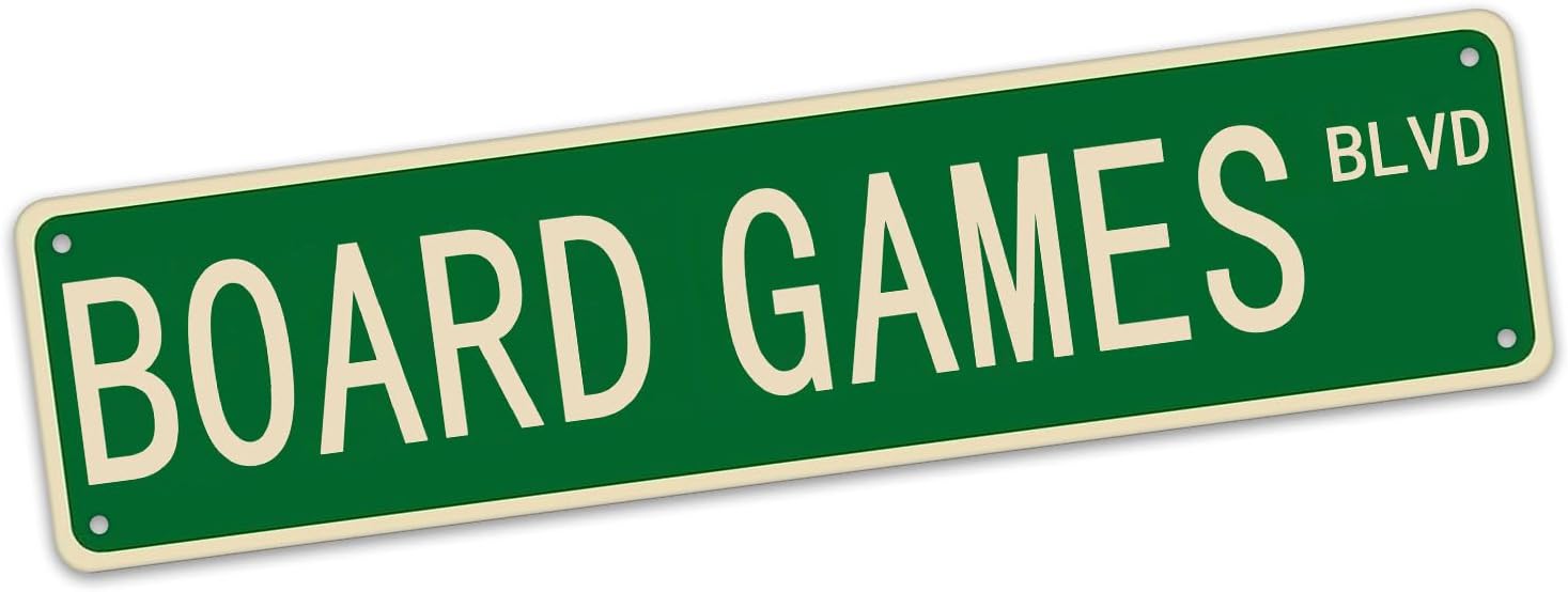 Board Games Blvd Metal Tin Sign Wall Decoration Bar Sign Art Decor For Entryway Porch Bar Pub Festivals Party - 16X4 Inch (40X10 Cm)