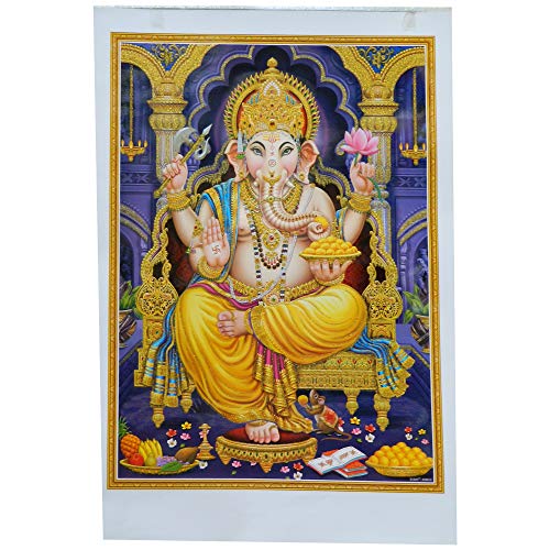 indischerbasar.de Imagen Ganesha 50 x 70 cm deidad hinduismo lámina póster religión espiritualidad decoración Cover