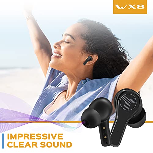 Treblab Wx8 - True Wireless Earbuds, Ipx8 Waterproof Earbuds With Up 28H Of Play Time, Bluetooth 5.1, Touch Control And Noise Isolation, Includes Charging Case W/Wireless Charging, Usb-C Port(Renewed) #TOP1