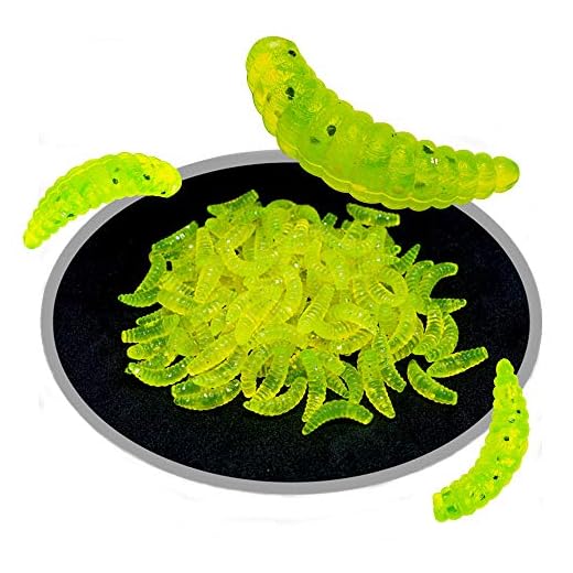Senven Artificial lombriz, Silicona Suave biomimética Cebo lombriz Señuelos Pesca lombriz Simulación Gusanos Rojos plástico Ambiente Verde Fuerte tentación Cebo Falso - Verde 100Pcs
