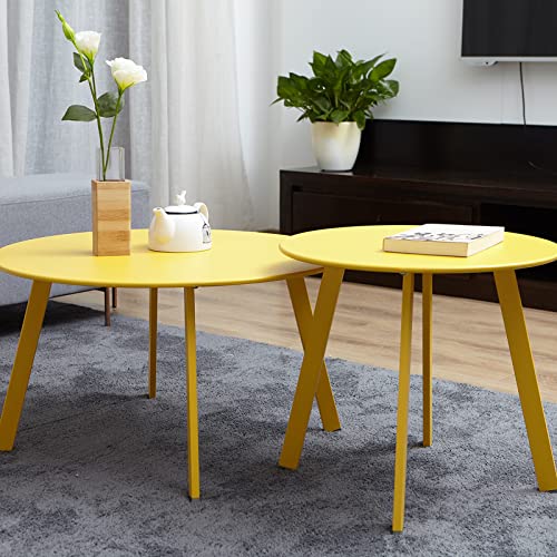 image for Grand patio Round Patio Coffee Table 2PC Weather Resistant Nesting Tab