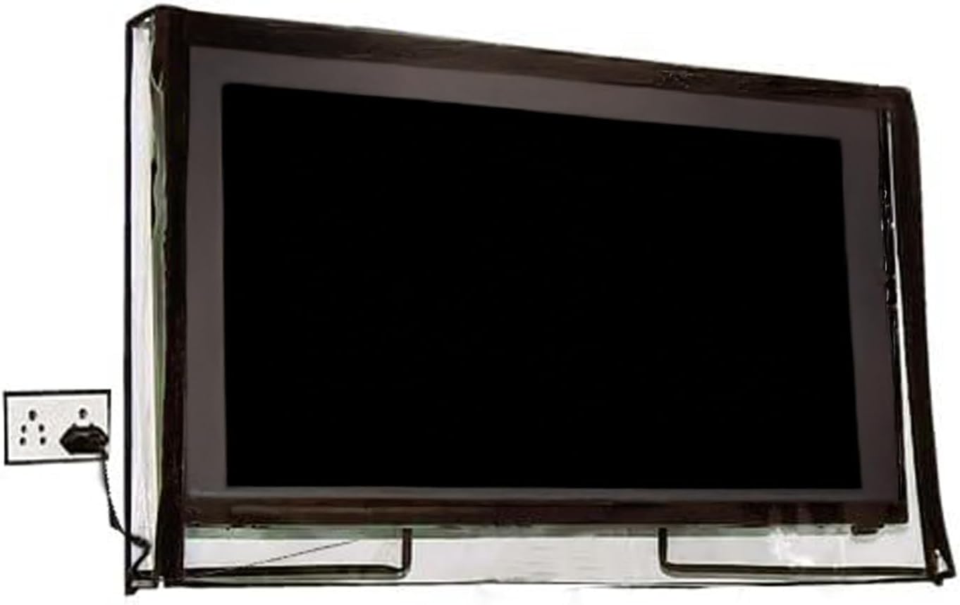 The Furnishing Tree Waterproof & Dustproof PVC LED/LCD/Monitor TV Cover Suitable for All Models of 65 Inch TV, Dimensions of The Cover WxHxD in Inches: (59x38x4), Transparent
