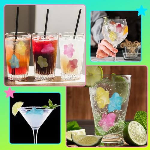 Cubos de hielo reutilizables de plástico en estrella, 40 pzas miniatura 6