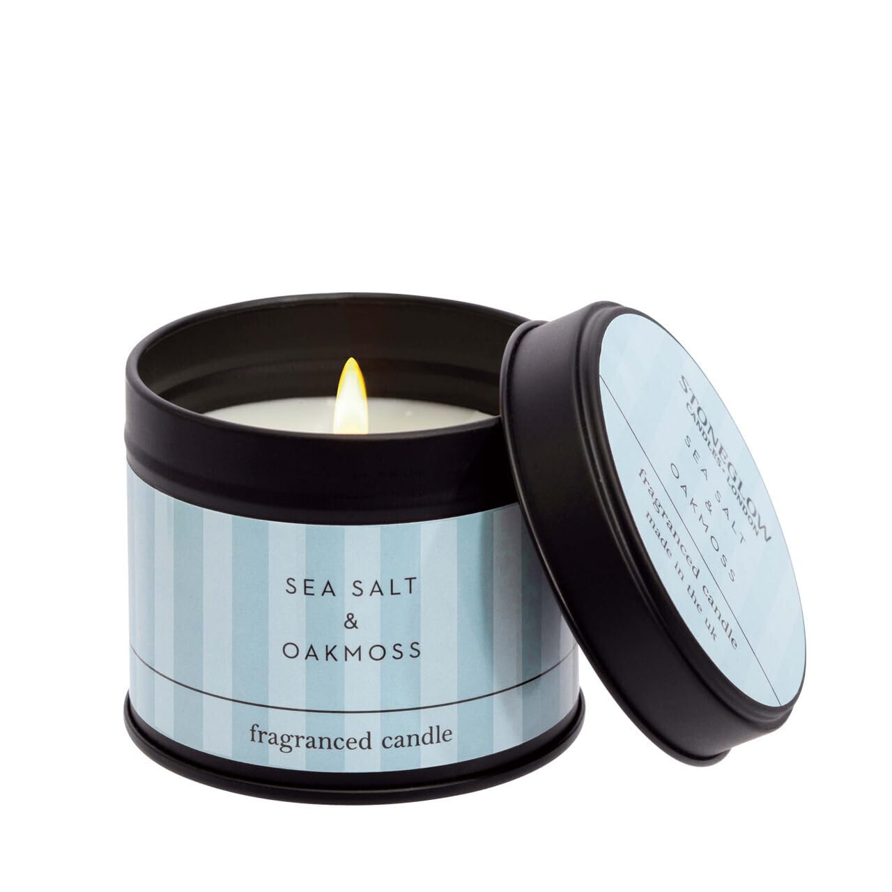 Stoneglow - Modern Classics Collection - Sea Salt & Oakmoss - Candle Tin - Blue