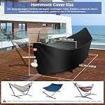 Hammock Cover Waterproof,Heavy Duty 420D Hammock Stand Covers for Outdoor,Breathable Dust Protector with 2 Air Vents,3 Windproof Buckles,Universal Cover Fits for 11-12ft Stand,All-weather Protection