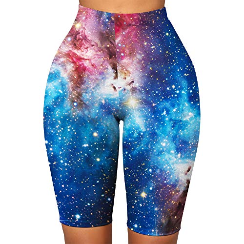 Color Cosplayer Biker Shorts Women High Waist Print 8 Inch Yoga Workout Athletic Running Compression Exercise Gym Shorts thumb #1